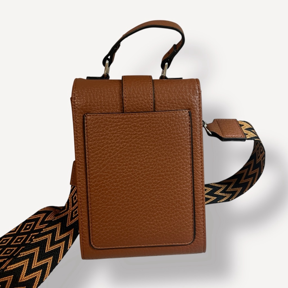 K Carroll Brown Phone Crossbody Bag Adjustable Strap Mini Organizer Purse - Picture 6 of 16